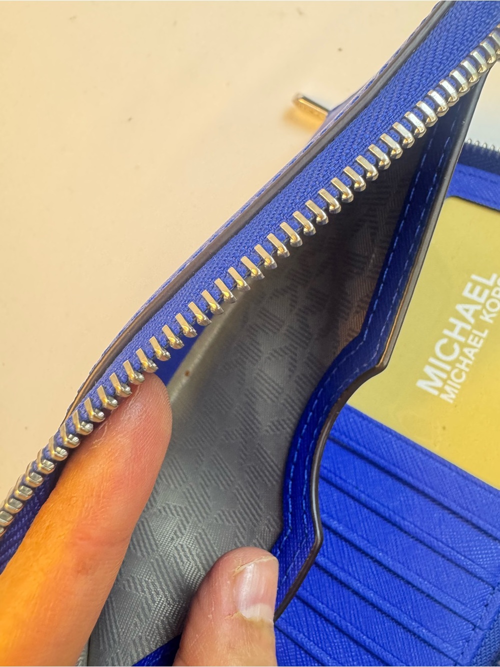 Michael Kors Cobalt Blue Zip-Around Wallet - Picture 4 of 7